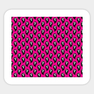 Hot Pink Black Ghost Pattern Sticker